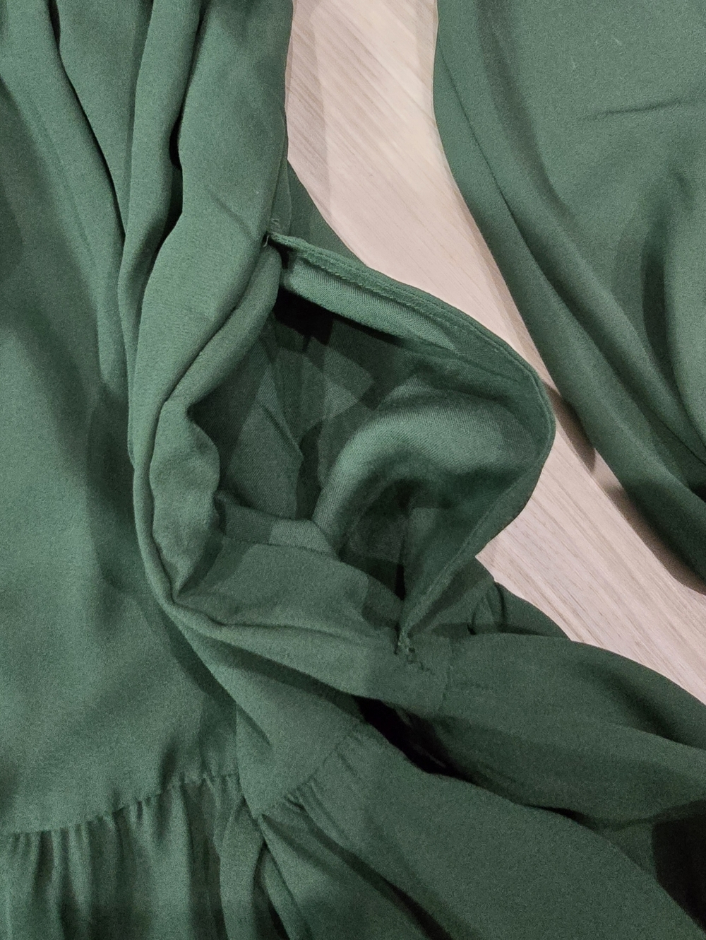 Abercrombie & Fitch Emerald Green Smocked Puff Sleeve Mini Dress Size XS - Picture 4 of 6